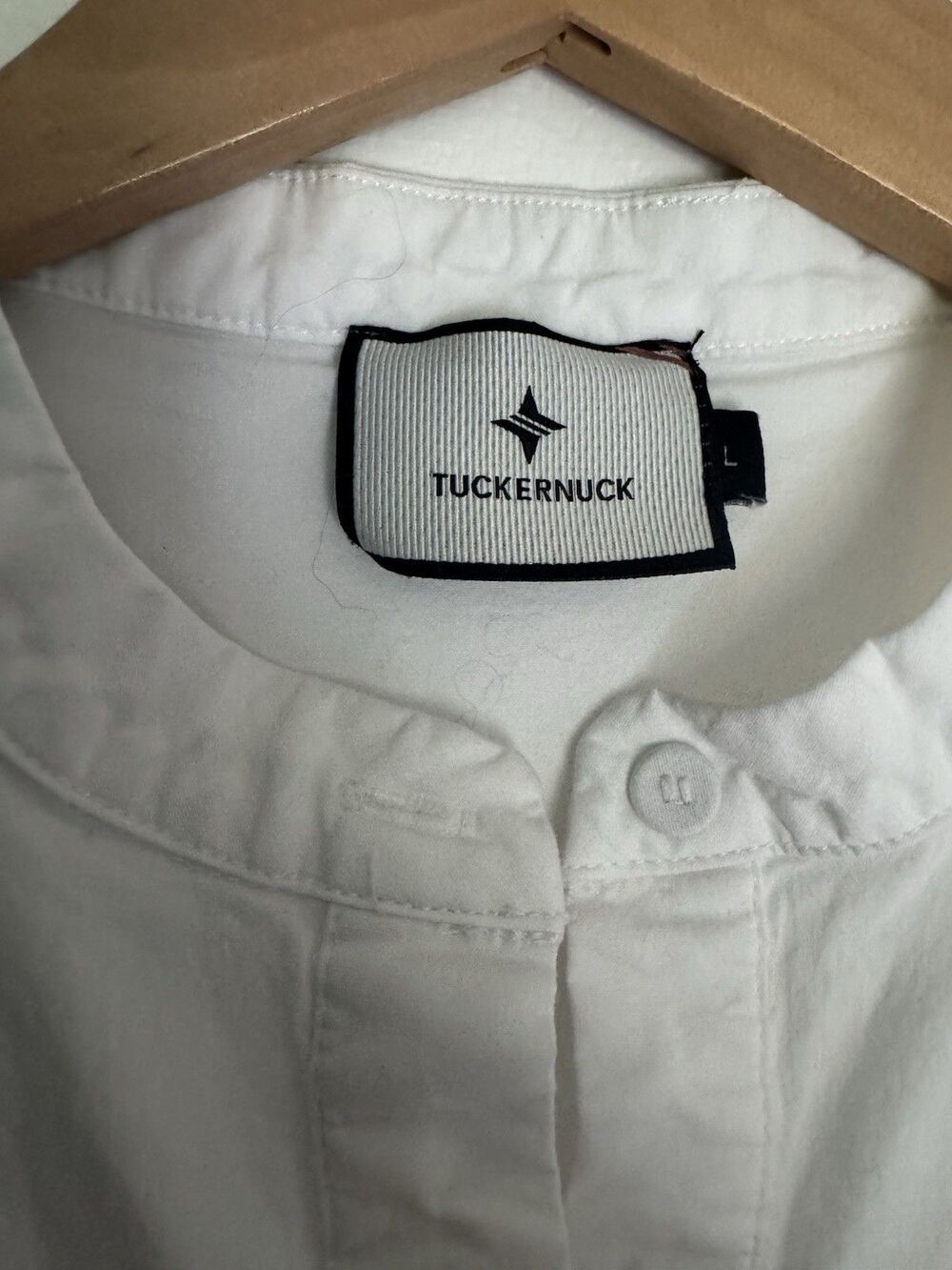 Tuckernuck White Cotton Button Front Pocket Shirt Dress Size Large - Picture 6 of 8